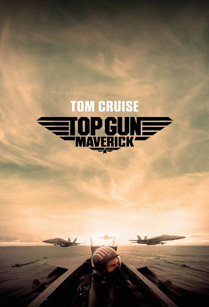 Top Gun Maverick Movie Poster Featuring Tom Cruise and Fighter Jets at Sunset HD phone wallpaper
