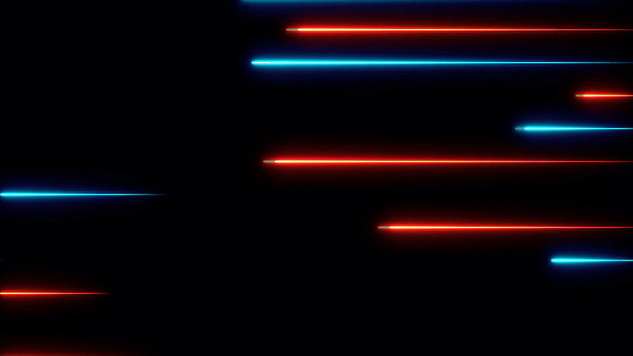 Abstract Neon Light Streaks on Black Background with Red and Blue Glow Effects HD wallpaper