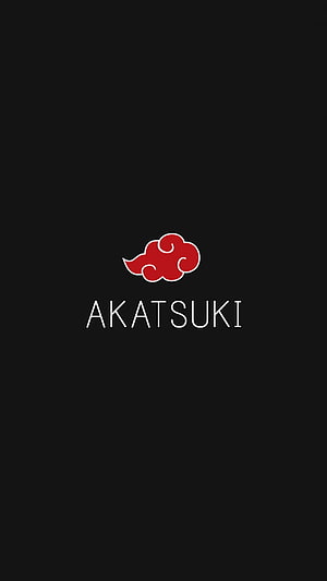 Akatsuki Red Cloud Symbol on Black Background Minimalist Naruto Anime Logo Design HD phone wallpaper