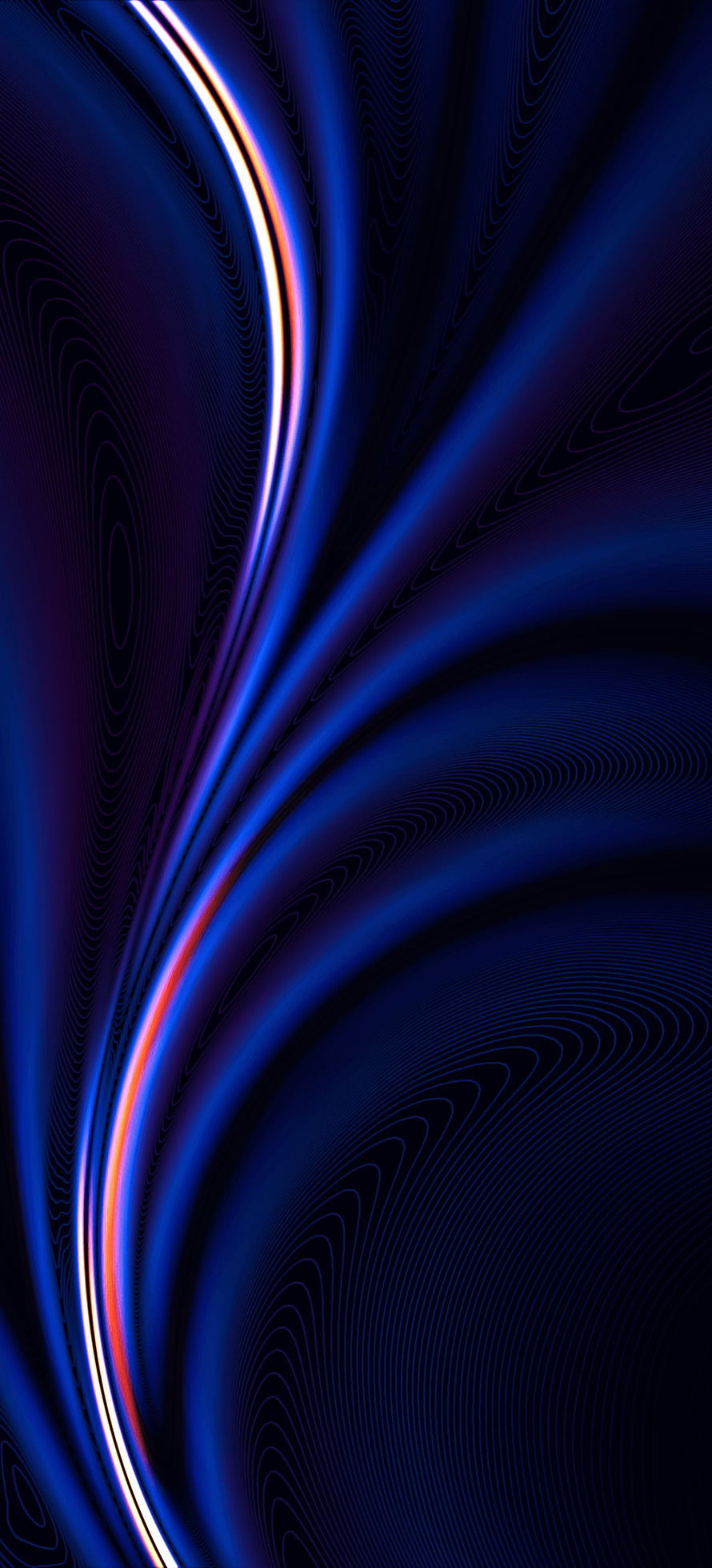 Realme 8 Pro Abstract Blue Neon Wave Wallpaper with Flowing Light Streaks HD phone wallpaper