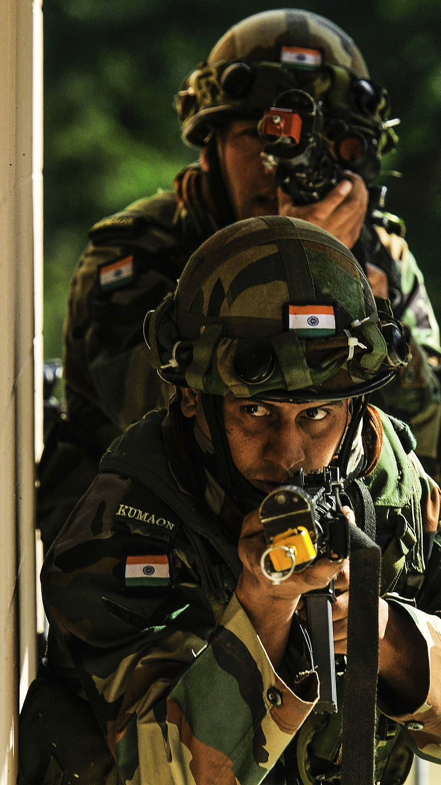 Indian Army Special Forces Soldier in Combat Gear with Rifle and Night Vision Helmet HD phone wallpaper