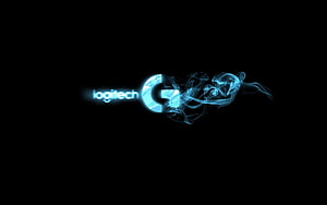 Logitech G Gaming Brand Logo with Glowing Blue Smoke Effect on Black Background HD wallpaper