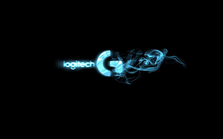 Logitech G Gaming Brand Logo with Glowing Blue Smoke Effect on Black Background HD wallpaper