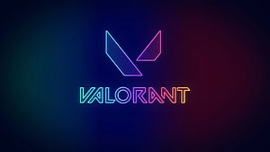 Neon Valorant Logo with Gradient Glow on Dark Background HD wallpaper