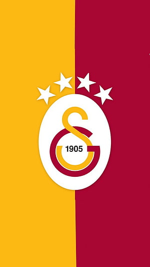Galatasaray SK Official Club Crest with Four Stars on Yellow and Red Background HD phone wallpaper