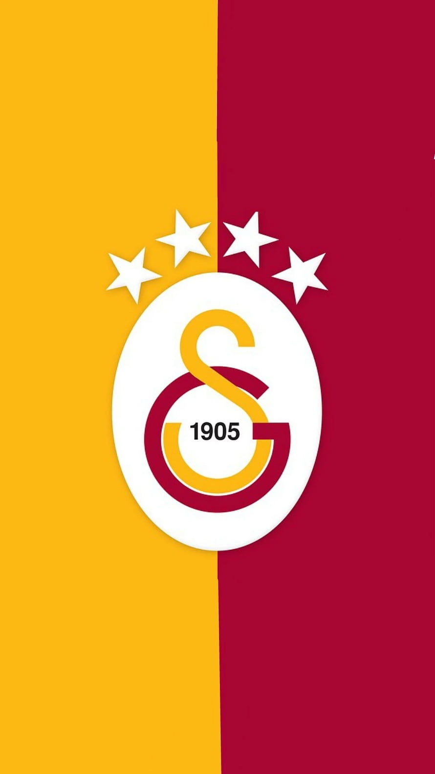 Galatasaray SK Official Club Crest with Four Stars on Yellow and Red Background HD phone wallpaper