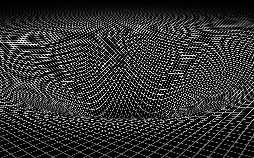 Monochrome 3D Wireframe Grid Surface with Deep Perspective and Abstract Geometric Depth HD wallpaper