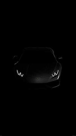 Lamborghini Aventador Front View in Dark Minimalist Black Background HD phone wallpaper