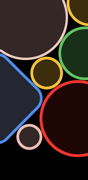 Abstract Geometric Shapes with Vibrant Outlines on Black Background HD phone wallpaper