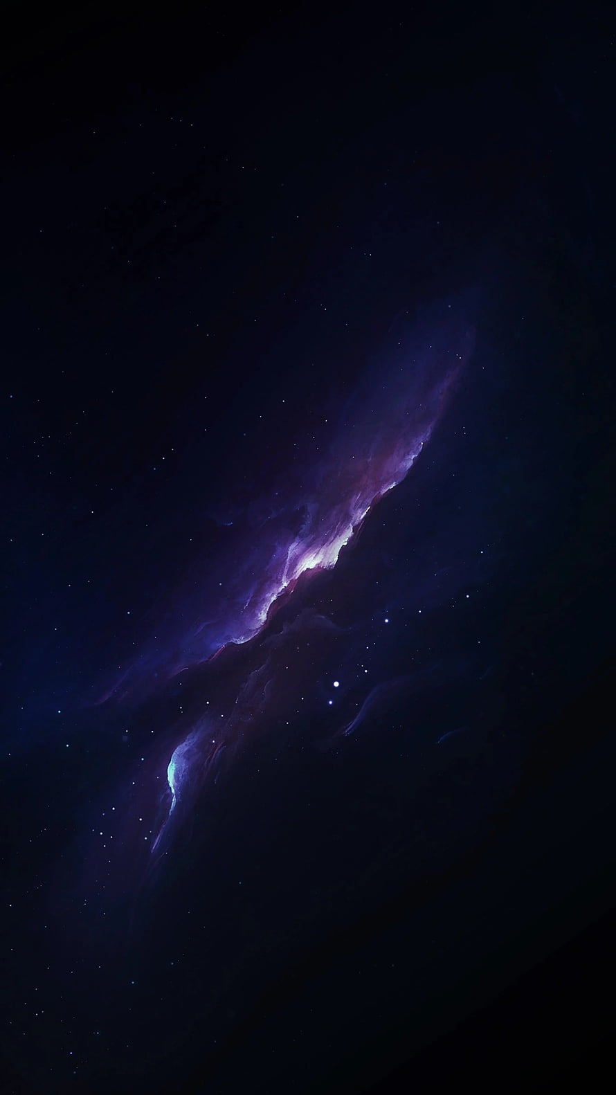 Deep Space Nebula with Purple and Blue Gas Clouds Against a Dark Starry Sky HD phone wallpaper