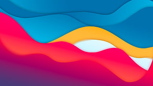 Vibrant Material Design Abstract Waves in Blue, Pink, and Yellow HD wallpaper