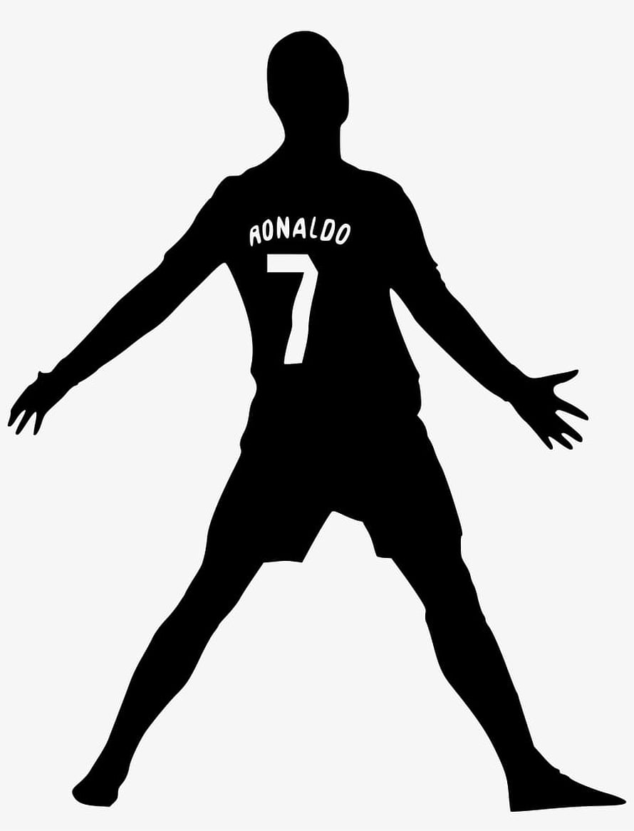 Cristiano Ronaldo Silhouette with Number 7 Jersey on White Background HD phone wallpaper