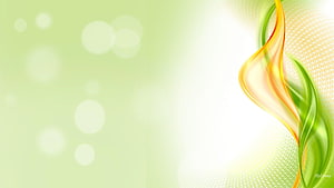 Elegant Abstract Green and Yellow Ribbon Design with Soft Bokeh Background HD wallpaper