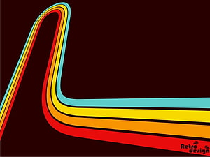 Retro 80s Neon Lines Abstract Geometric Design on Dark Background HD wallpaper