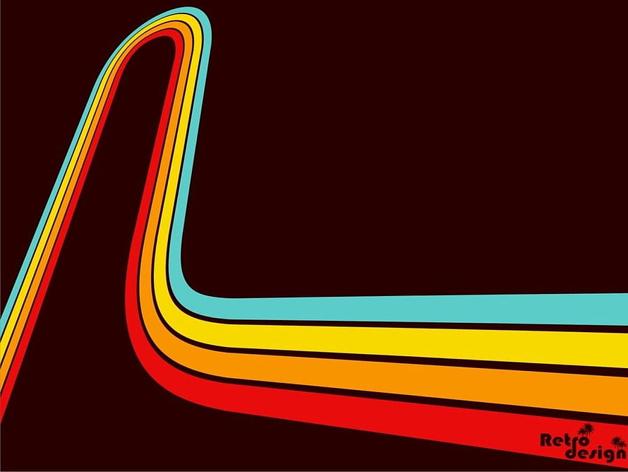 Retro 80s Neon Lines Abstract Geometric Design on Dark Background HD wallpaper