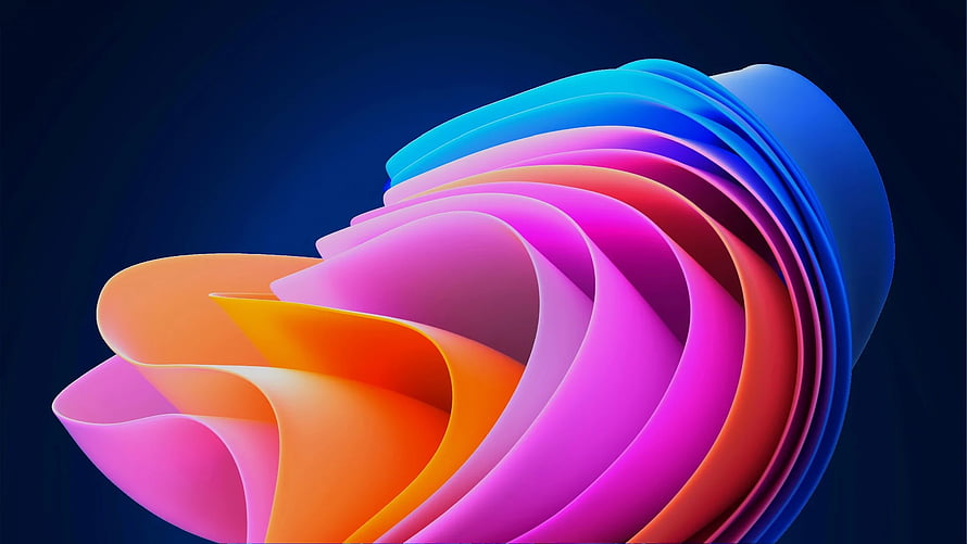 Windows 11 Default Abstract Wallpaper with Vibrant Colorful Ribbon Design HD wallpaper