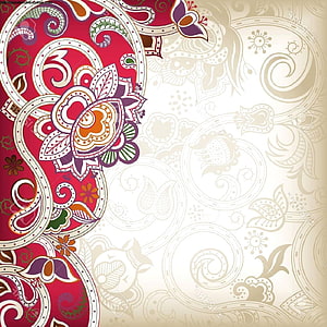 Intricate Indian Floral Mandala Pattern with Paisley Motifs on Cream Background HD phone wallpaper