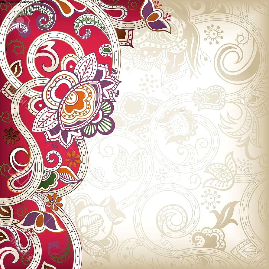 Intricate Indian Floral Mandala Pattern with Paisley Motifs on Cream Background HD phone wallpaper