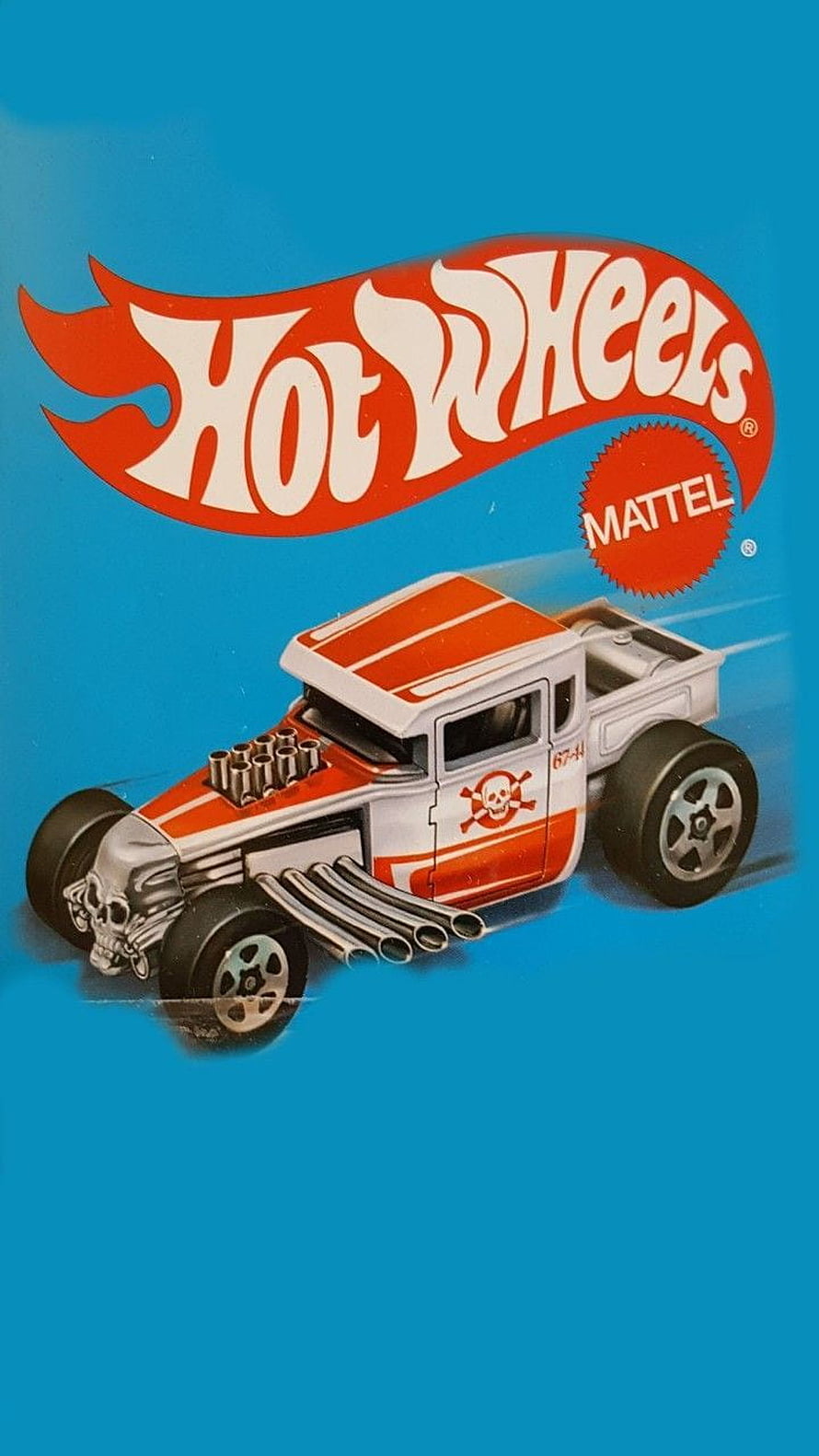Hot Wheels Bone Shaker Retro Series Die-Cast Toy Car with Skull Grille and Orange Stripes HD phone wallpaper