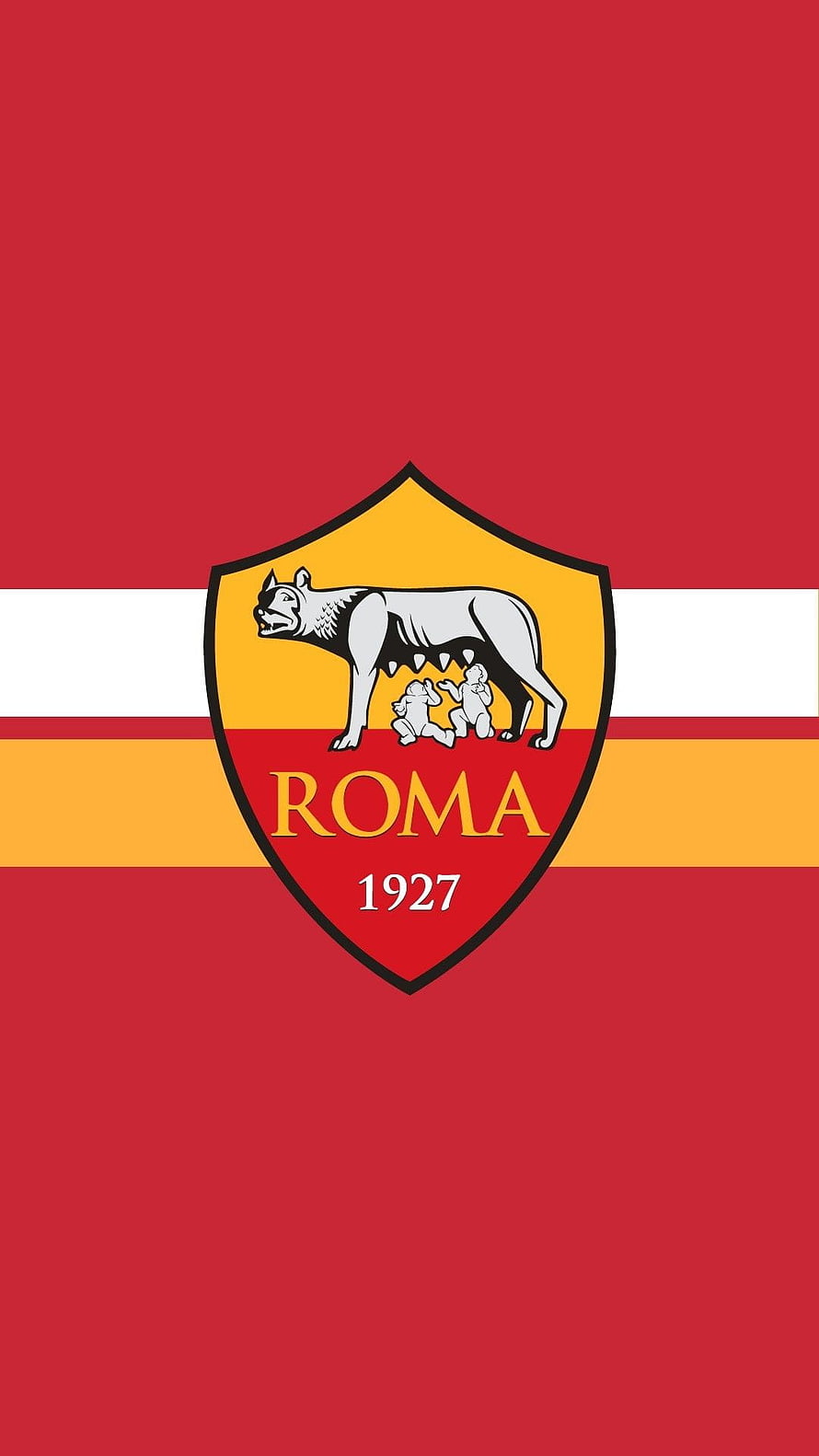 AS Roma Official Club Crest With She-Wolf Emblem on Red and Gold Background HD phone wallpaper