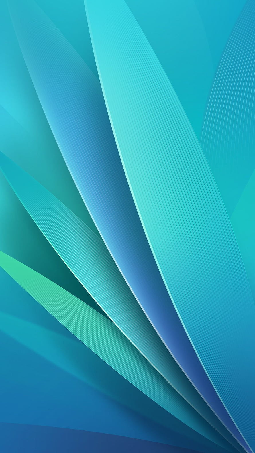 Abstract Geometric Fan Pattern in Teal and Blue Tones HD phone wallpaper