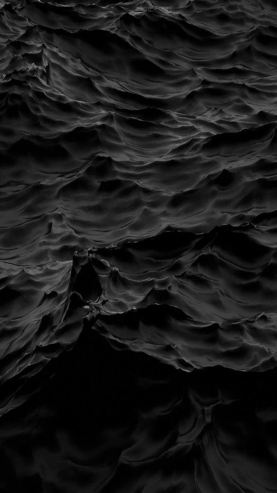 Dark Ocean Water Surface with Deep Black Waves and Ripples HD phone wallpaper