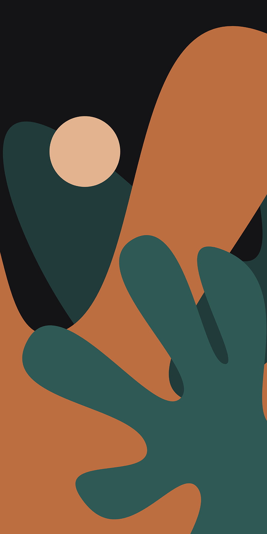 Abstract Organic Shapes in Earthy Tones with Minimalist Geometric Design HD phone wallpaper