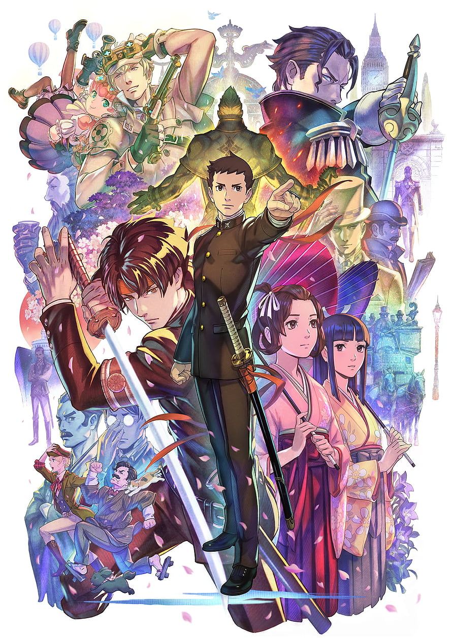 The Great Ace Attorney Chronicles Character Lineup Artwork HD phone wallpaper