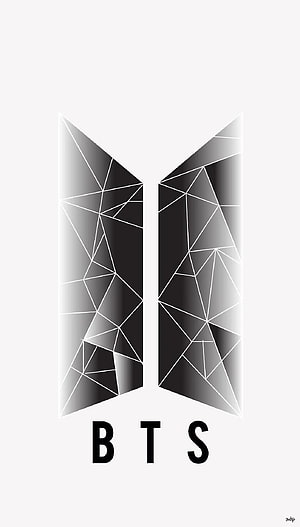 BTS Geometric Butterfly Logo Minimalist Black and White Design HD phone wallpaper