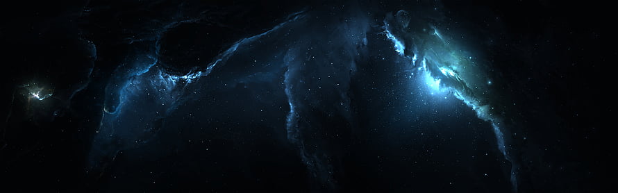 Deep Space Nebula with Glowing Blue Gas Clouds and Distant Stars HD wallpaper