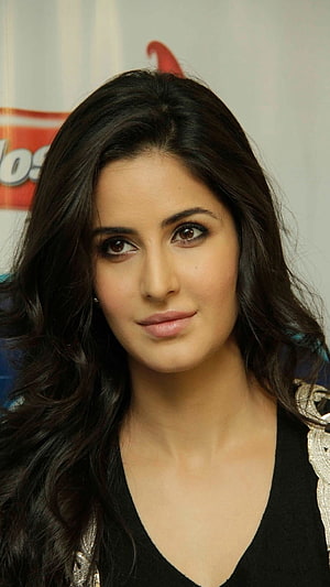 Katrina Kaif Portrait With Long Wavy Hair And Black Top HD phone wallpaper