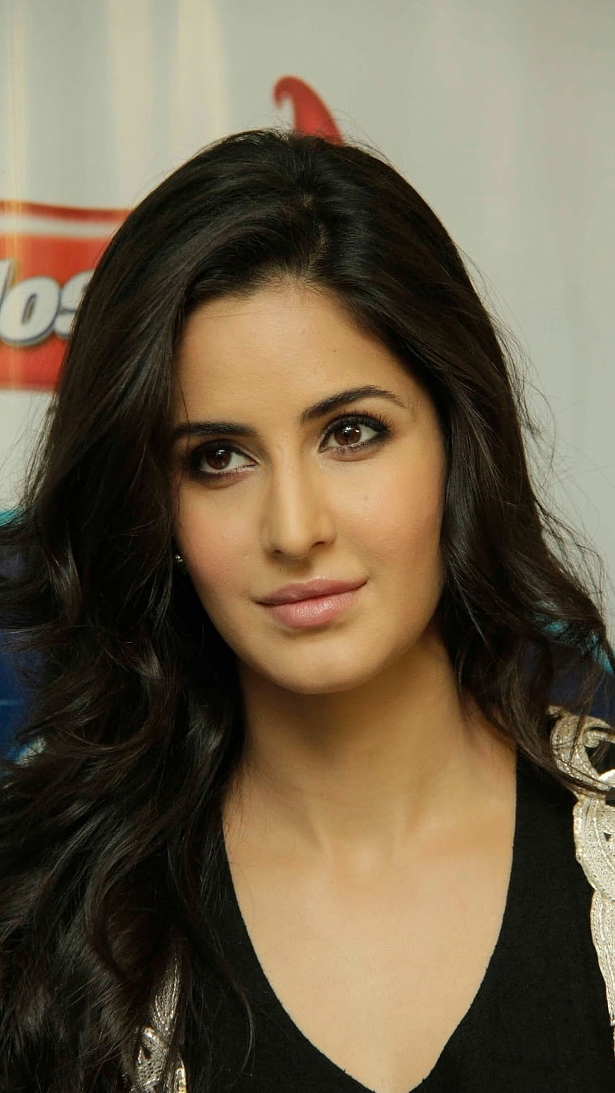 Katrina Kaif Portrait With Long Wavy Hair And Black Top HD phone wallpaper