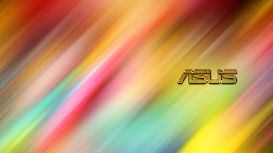 ASUS Logo on Vibrant Diagonal Rainbow Gradient Abstract Background HD wallpaper