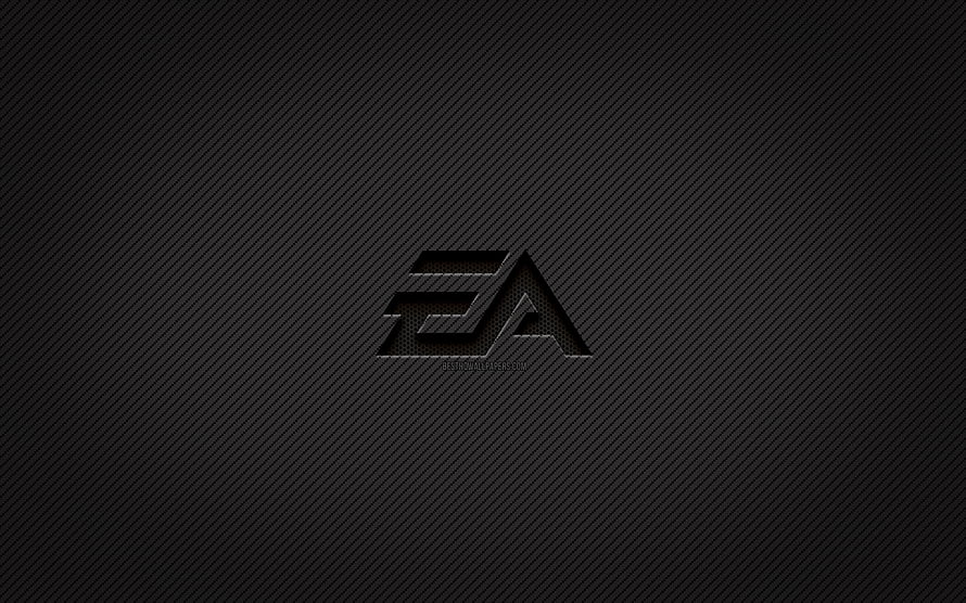 EA Games Carbon Fiber Logo on Dark Textured Background HD wallpaper