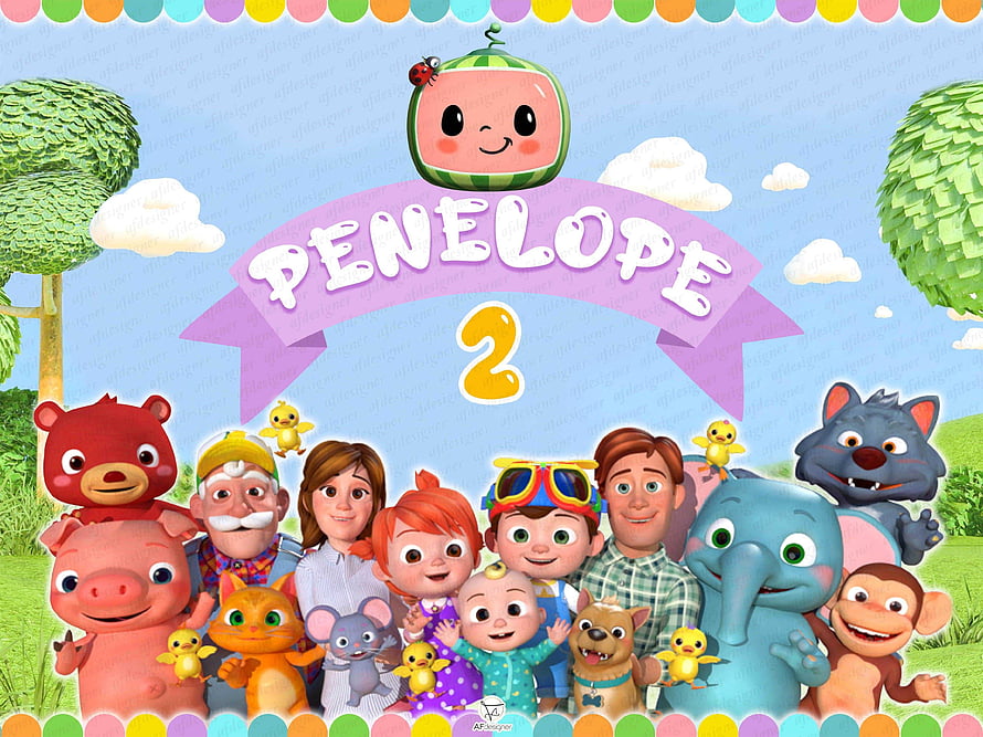 Penelope 2 Animated Movie Poster with Family and Animal Friends HD wallpaper