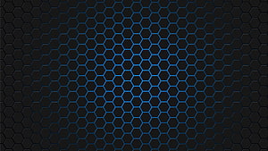 Dark Blue Honeycomb Hexagonal Grid Pattern with Radial Glow Effect HD wallpaper