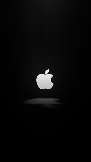 Apple Logo on Black Background Minimalist Dark Aesthetic Wallpaper HD phone wallpaper