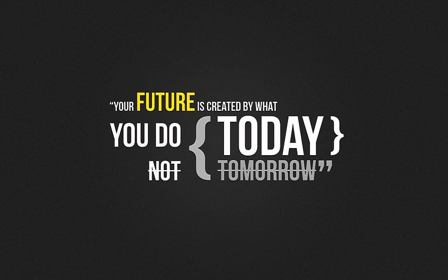 Minimalist Motivational Quote on Dark Background: Your Future Is Created by What You Do Today HD wallpaper