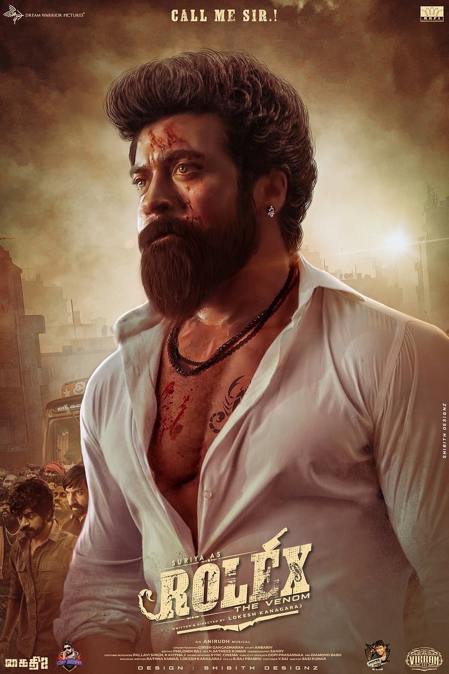 Suriya as Rolex The Venom in Vikram Movie Poster HD phone wallpaper