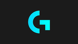 Logitech G Gaming Brand Logo in Cyan on Dark Background HD wallpaper
