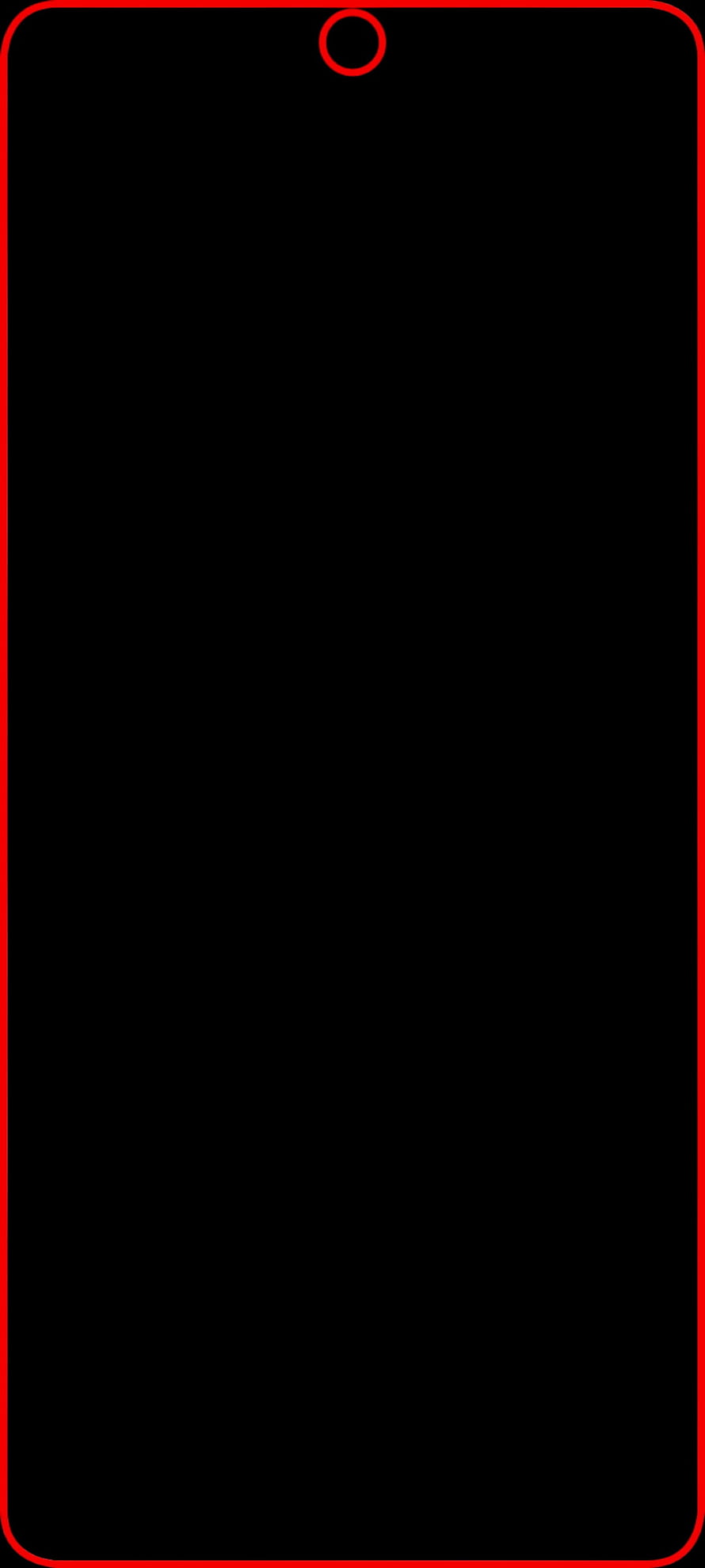 Minimalist Black Smartphone Frame with Red Punch Hole Accent HD phone wallpaper