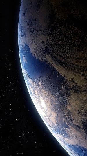 Earth Curvature From Orbit With Starfield And Atmospheric Glow HD phone wallpaper