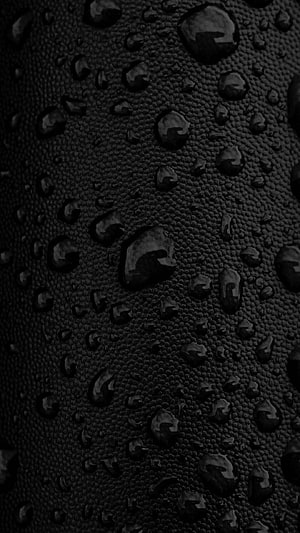 Dark Monochrome Water Droplets on Textured Surface HD phone wallpaper