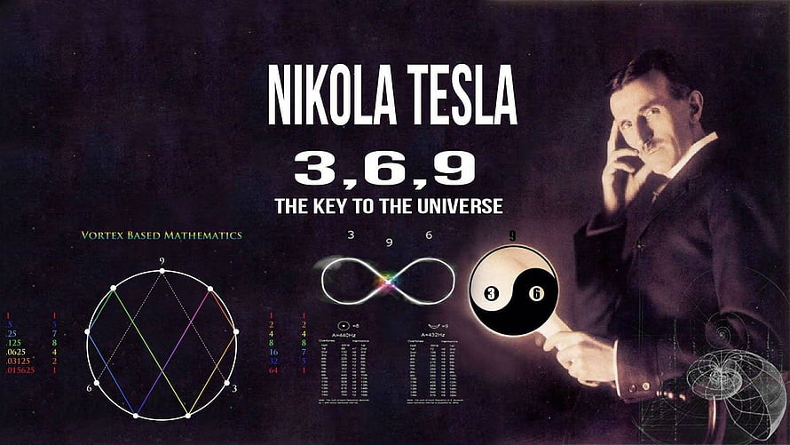 Nikola Tesla 3 6 9 Vortex Based Mathematics and Universal Key Infographic HD wallpaper