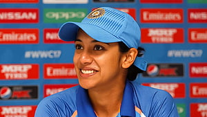 Smriti Mandhana in India Cricket Cap at Press Conference HD wallpaper