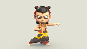 Nezha Reborn 3D Character Model in Martial Arts Pose HD wallpaper