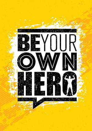 Be Your Own Hero Fitness Motivation Poster with Bold Typography and Silhouette HD phone wallpaper