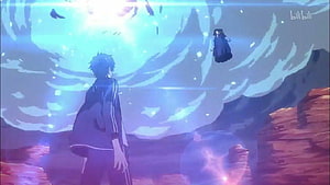 The Daily Life of the Immortal King Anime Scene with Blue Energy and Floating Figure HD wallpaper