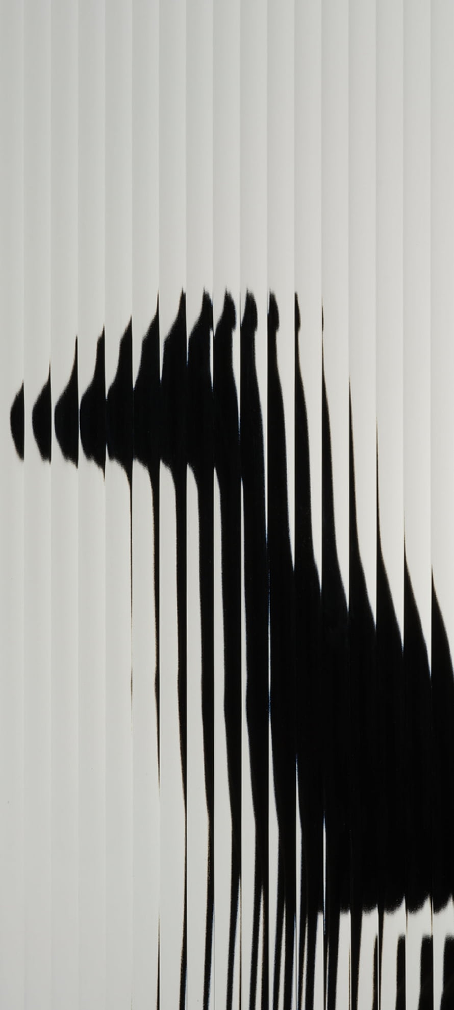 Minimalist Black and White Abstract Shadow Art on Vertical Blinds HD phone wallpaper