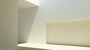 Minimalist White Architecture with Geometric Shadows and Clean Lines HD wallpaper